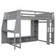 preview thumbnail 6 of 24, Twin/Full Size Gaming Loft Bed with Desk, Multi-functional Teens Kids Bed Frame with Cabinets, LED Light and Clothes Rack