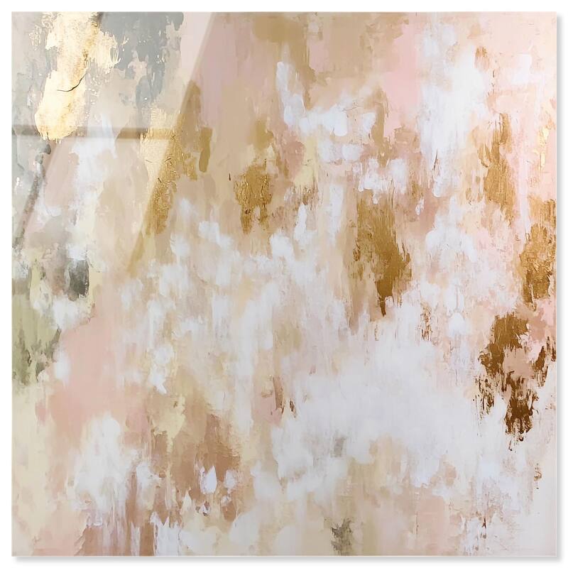 Golden Glimmer Gesture III Acrylic by Art Remedy, Ready to Hang - 20" x 20"