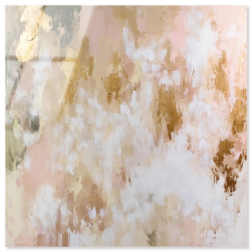 Golden Glimmer Gesture III Acrylic by Art Remedy, Ready to Hang