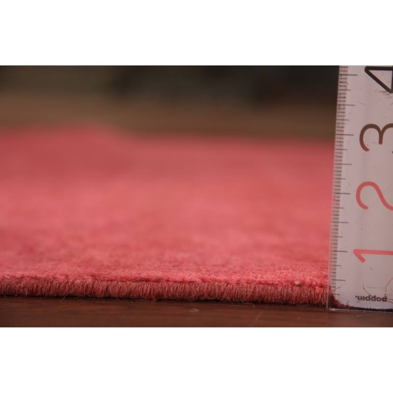 Pink Gabbeh Oriental Runner Rug Hand-Knotted Wool Carpet - 3'2" x 12'3"