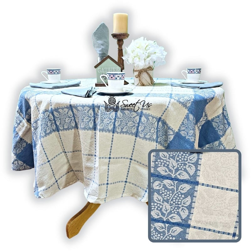 Luxurious Floral Jacquard Cotton Tablecloth Collection