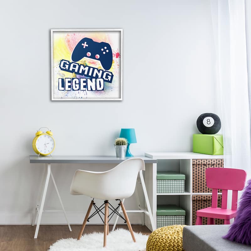 Stupell Gaming Legend Modern Splatter Framed Giclee Art Design By Marcus Prime