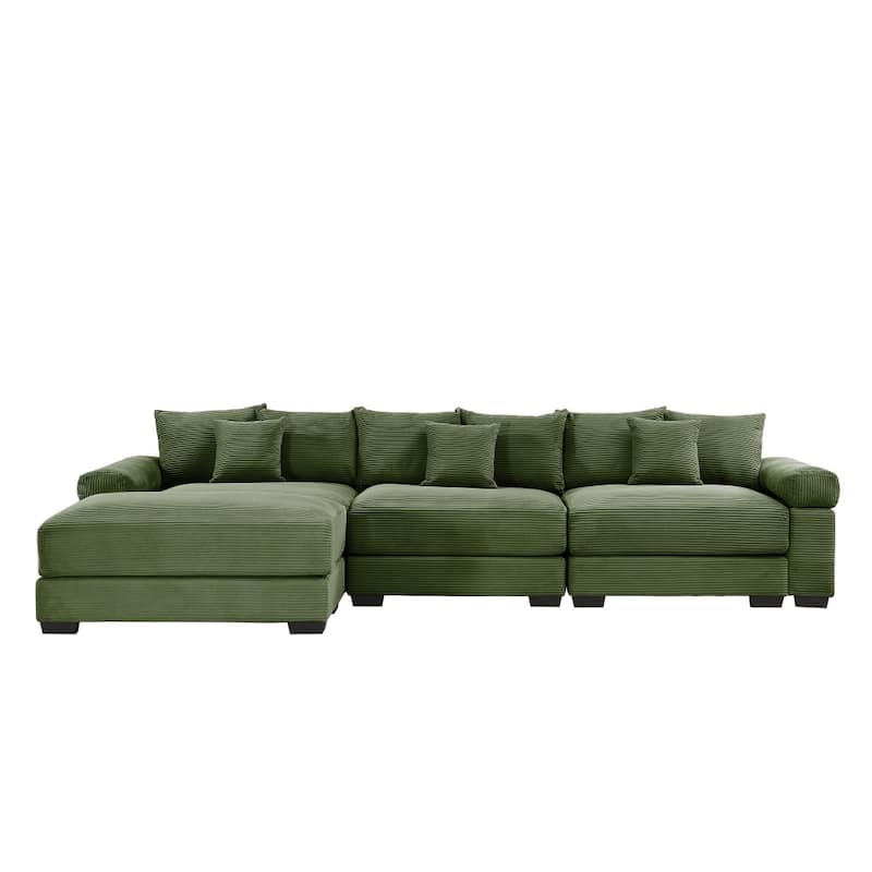 Flexible Modular Deep Seat Oversized Cloud Sectional Sofa with 9 Soft Pillows