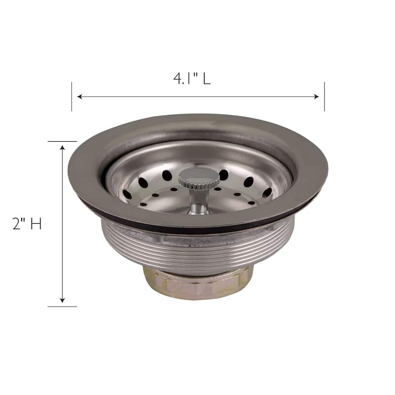 Design House 3-1/2" Basket Strainer with Food Waste Catching Basket - Satin Stainless Steel