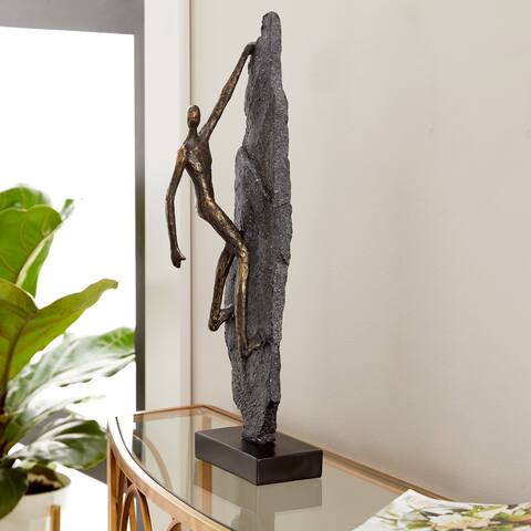 Bronze Polystone Industrial Sculpture People 19 x 6 x 5 - 6 x 5 x 19