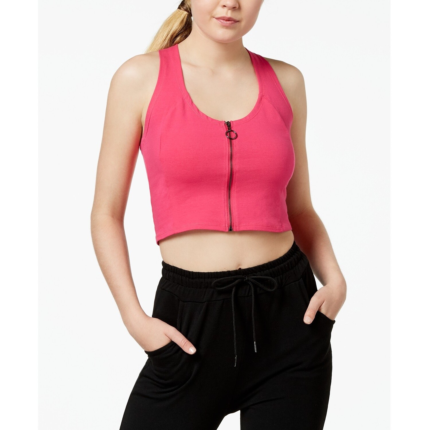 Shop Material Girl Juniors Zip Front Crisscross Fuchsia Purple Size Extra Small Pink X Small Free Shipping On Orders Over 45 Overstock 29718009