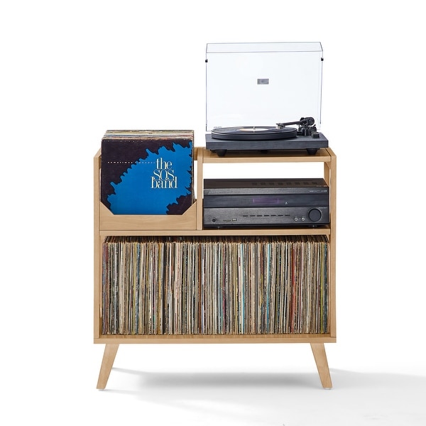 Crosley Asheville Medium Record Player Stand With Vinyl Storage