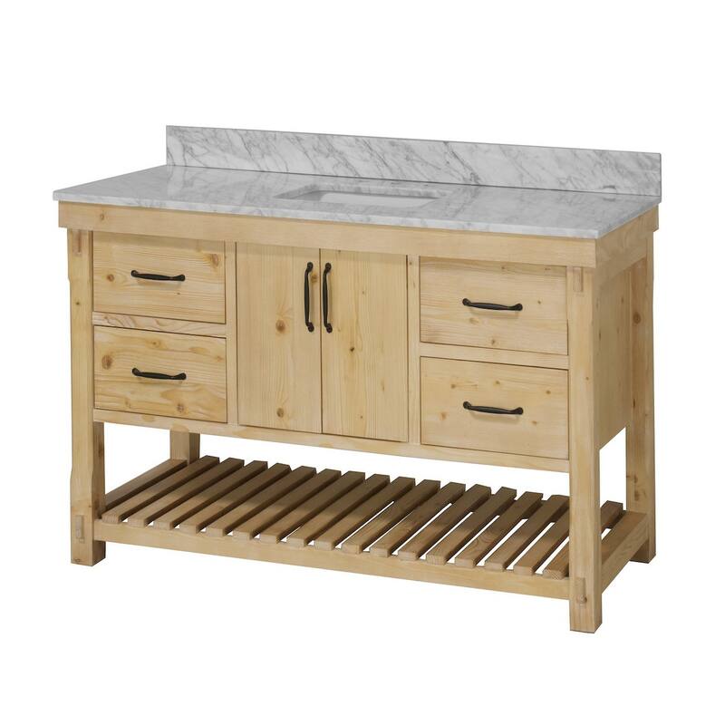KitchenBathCollection Birmingham 60" Single Bathroom Vanity with Carrara Marble Top