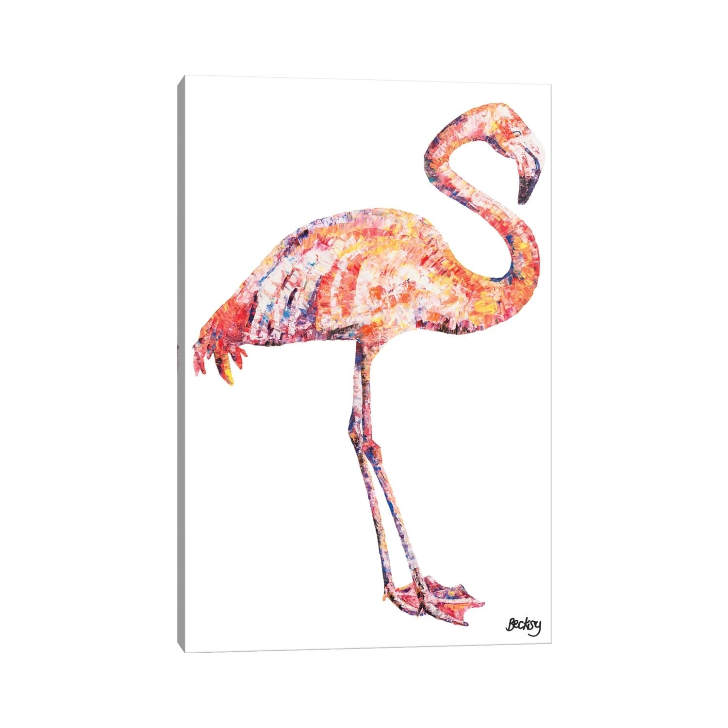 iCanvas "Flamingo" by Becksy Canvas Print