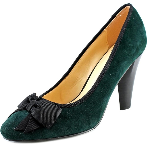 Isaac Mizrahi Julia Women W Round Toe Suede Green Heels