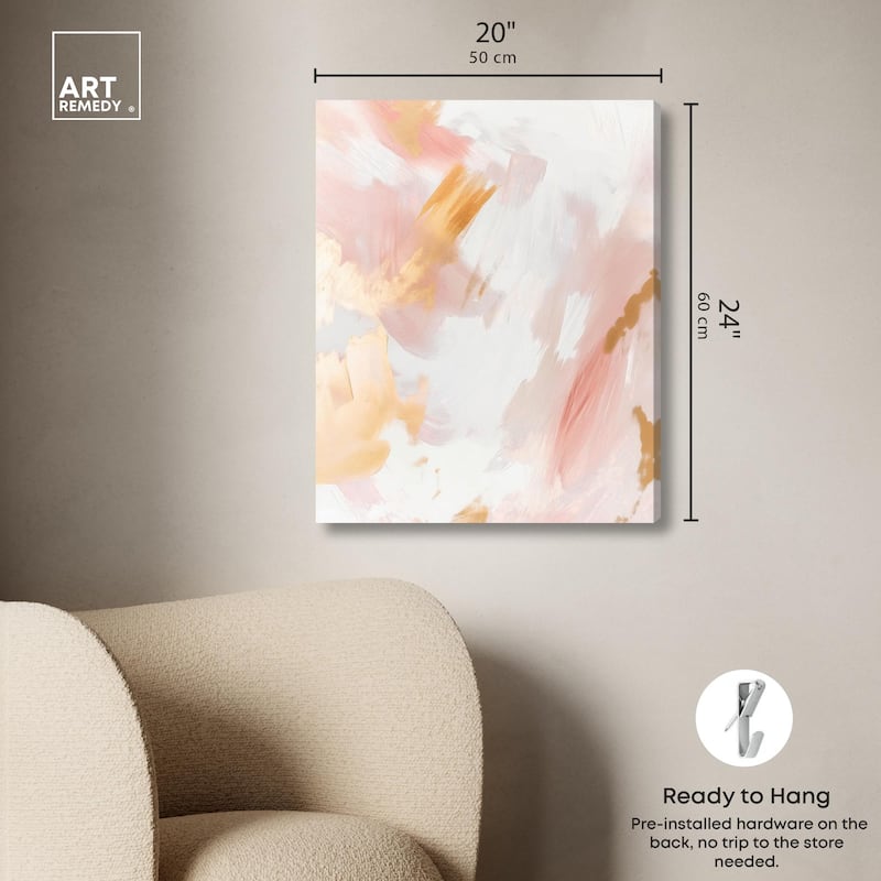 Rose Gold Veil III Canvas by Art Remedy, Gallery Wrapped