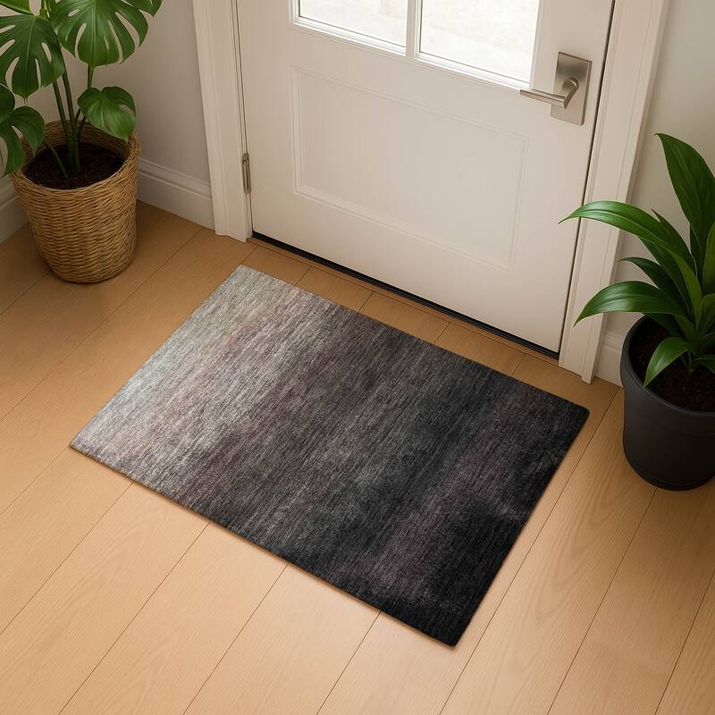 Premium Washable Super Soft Abstract Ombre Mayfield Rug - Black - 1'8" x 2'6"