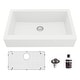 preview thumbnail 43 of 71, Karran Retrofit Farmhouse Quartz Single Bowl Kitchen Sink Kit White