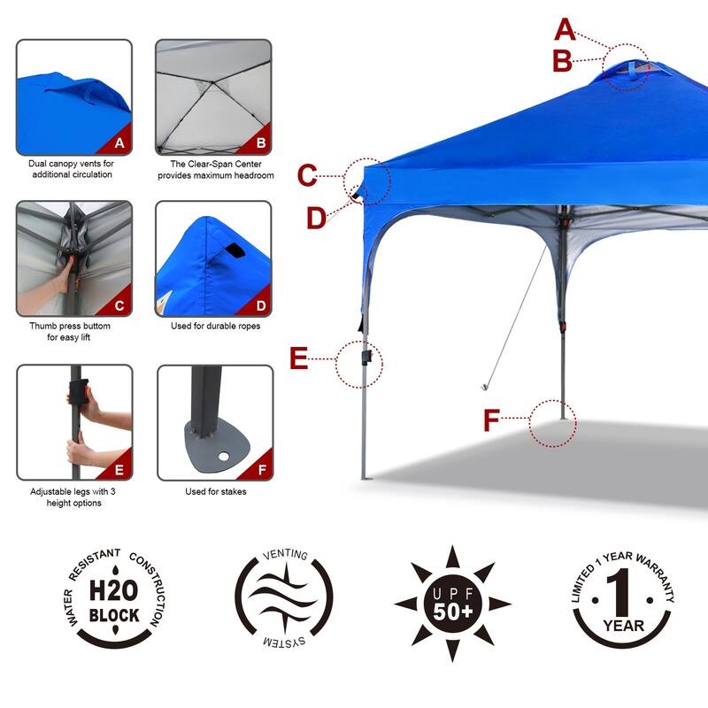 ABCCANOPY Outdoor Pop up Camping Sun Shelter Canopy Tent