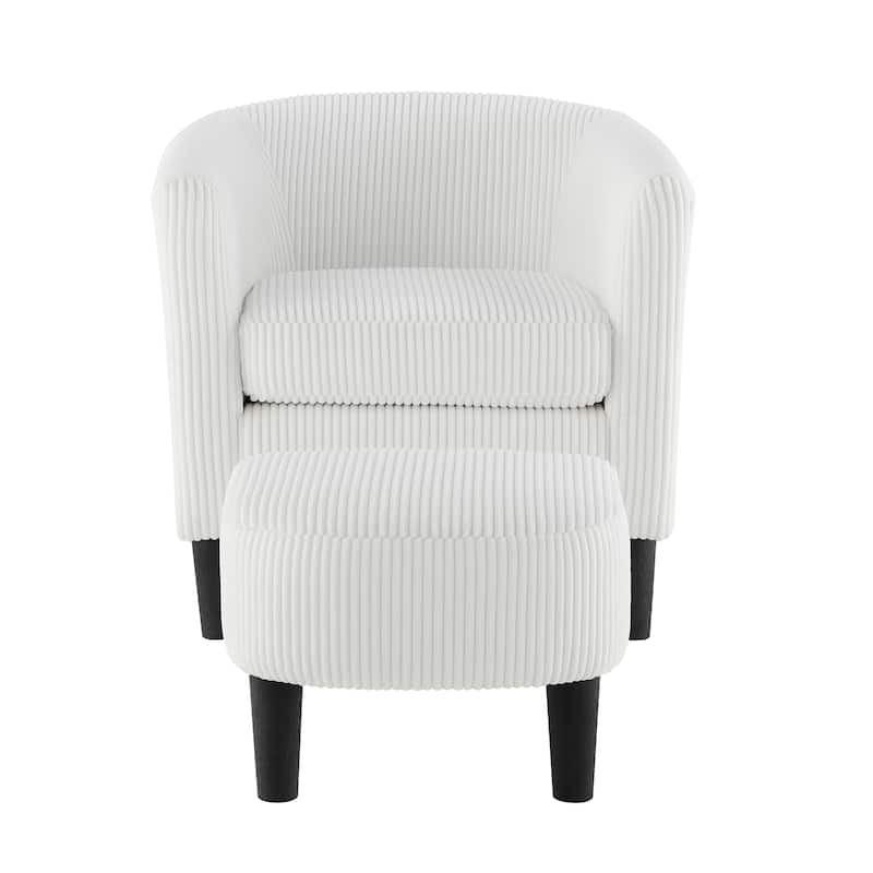26.38" Corduroy Arm Chair with Ottoman