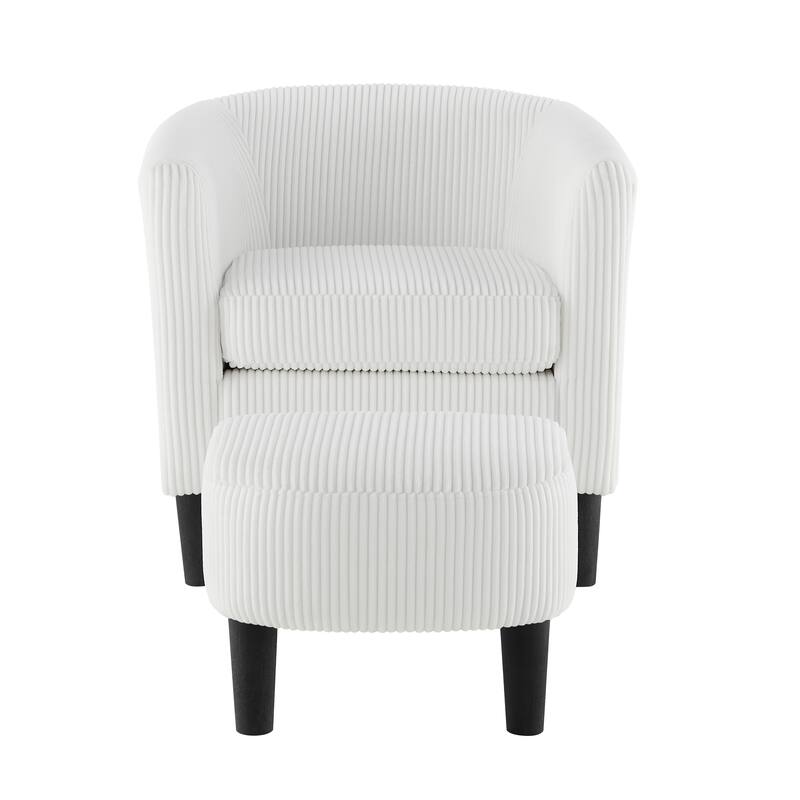 Upholstered Arm Chair Accent Chair with Ottoman