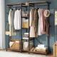 Large Freestanding Clothes Closet Rack with Hanging Rod and Storges Shelevs