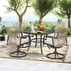 preview thumbnail 21 of 24, Outdoor Dining Set, Swivel Rattan Chairs w Thick Removable Cushion, Dining Table w Umbrella Hole, Patio Furniture Set