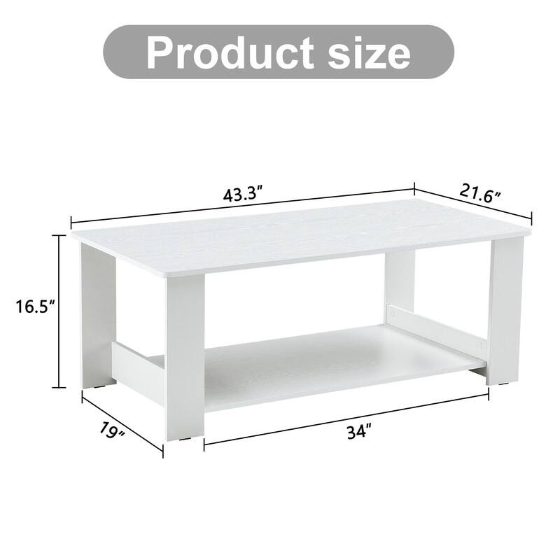 A modern and practical white coffee table and coffee table