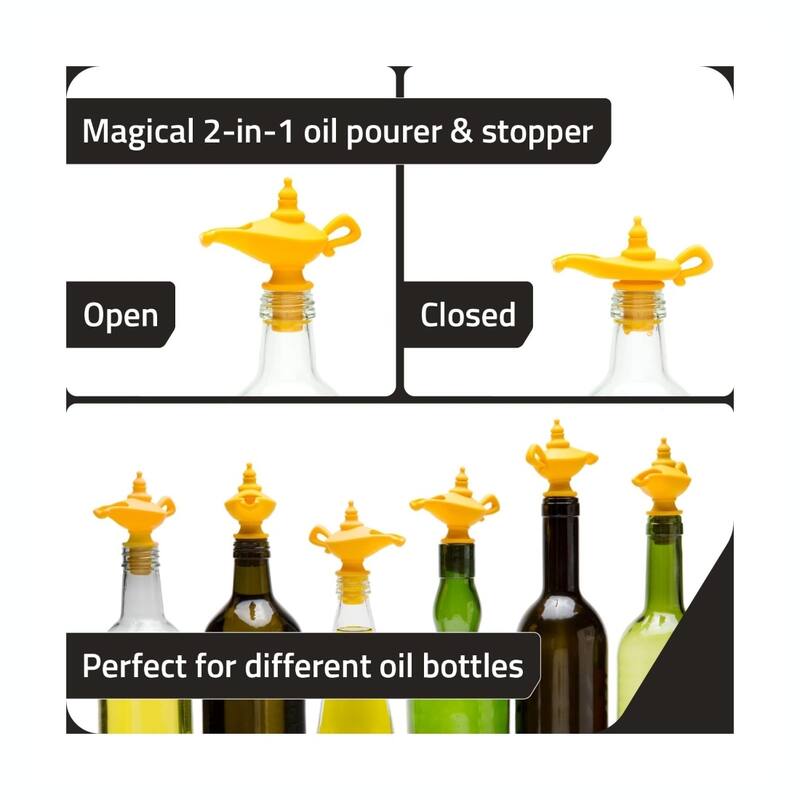 Wine Pourer & Stopper, Genie Bottle, 2-Pack