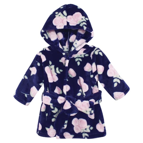 slide 1 of 1, Hudson Baby Unisex Baby Plush Animal Face Bathrobe, Navy Rose, 0-9 Months - Navy Rose - 0-9 Months 0-9 Months - Navy Rose