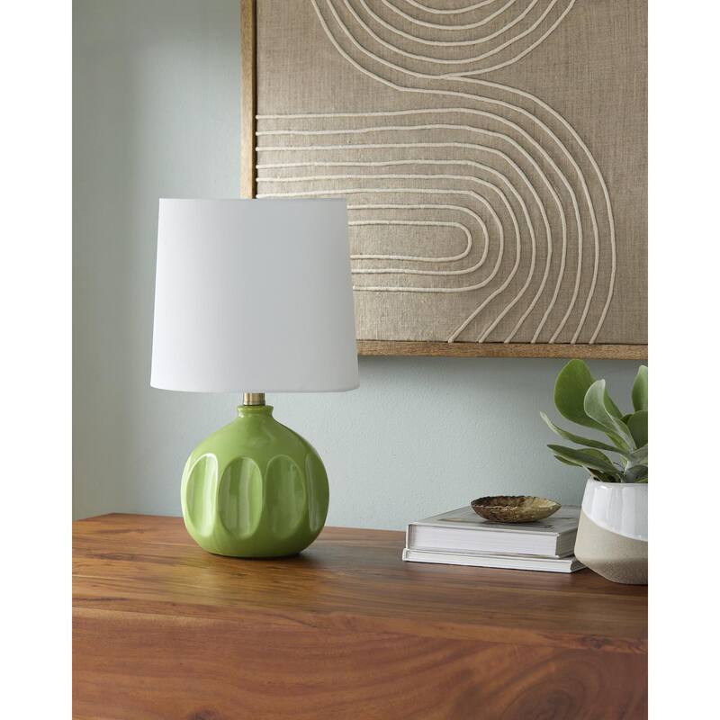 Livabliss Bellune Global Accent Table Lamp - 15"H x 10"W x 10"D - Green