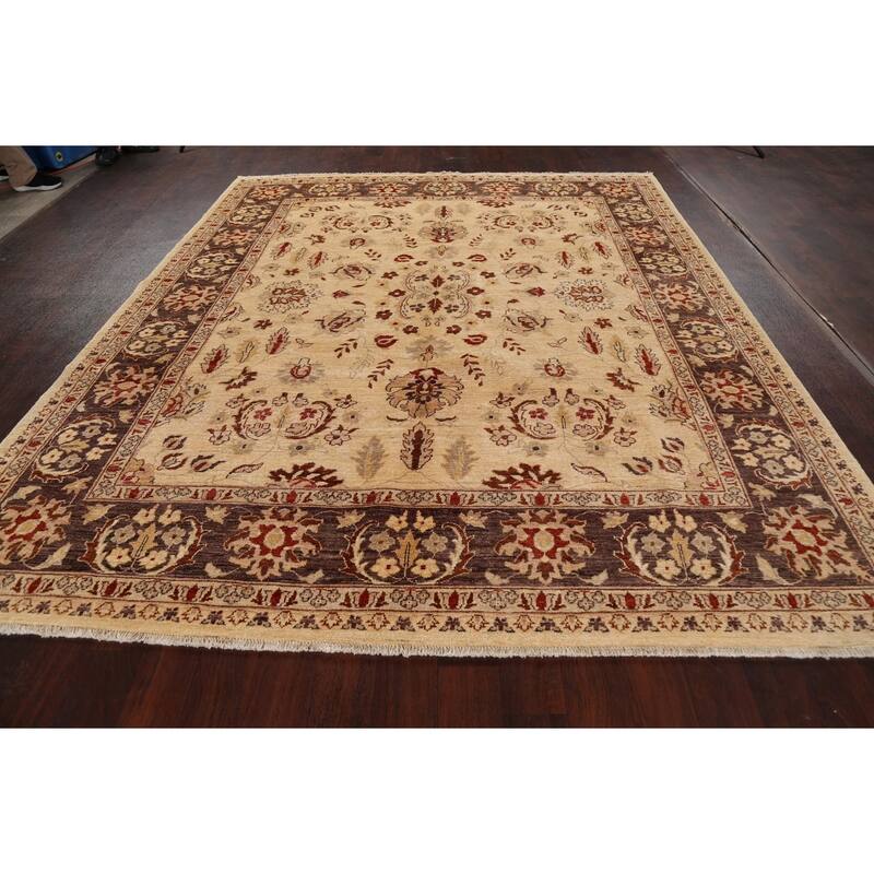 Floral Peshawar Oriental Area Rug Handmade Traditional Wool Carpet - 8'2" x 9'10"