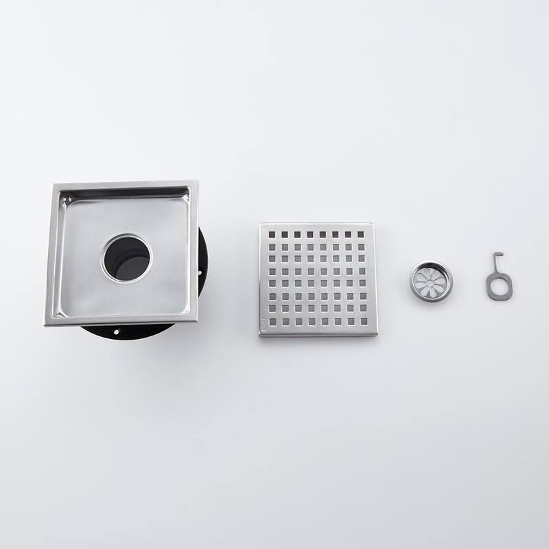 Topcraft 6-Inch Stainless Steel Square Floor Drain
