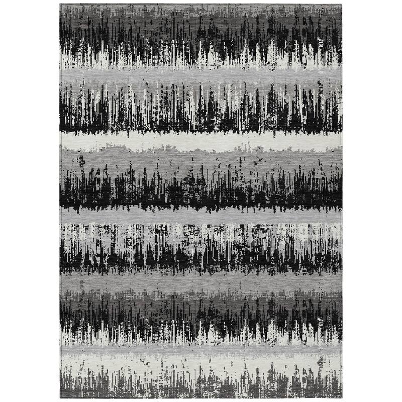 Machine Washable Indoor/ Outdoor Abstract Ombre Chantille Rug