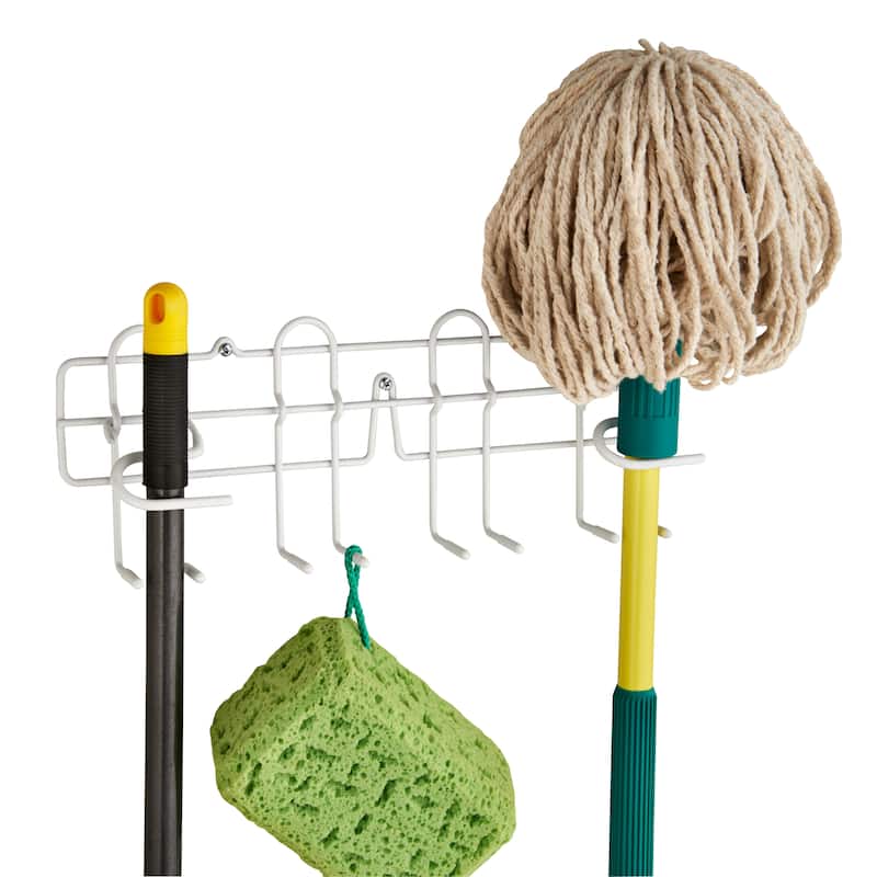 ClosetMaid White Wire Broom / Mop / Dustpan Holder