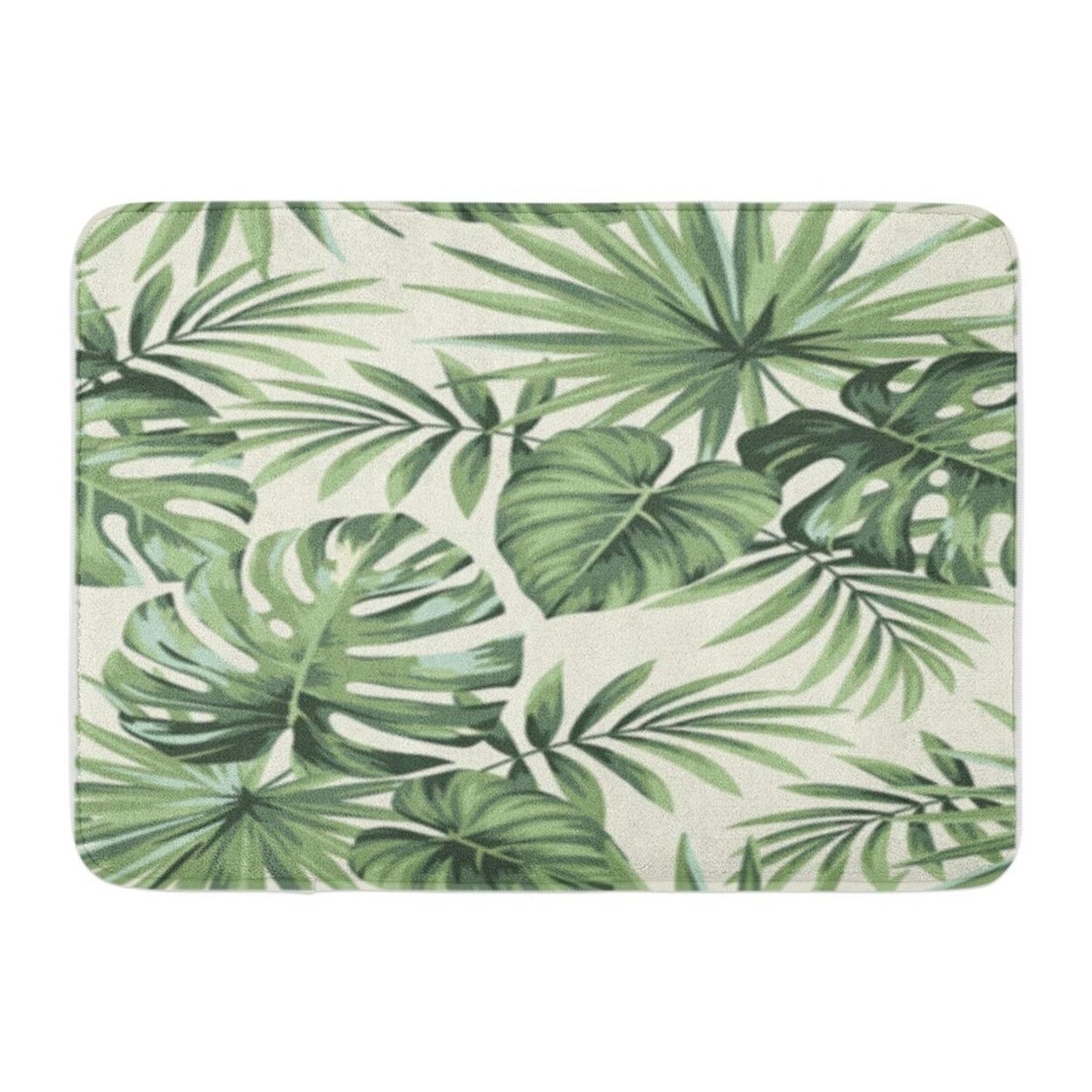 Shop Green Pattern Tropical Exotic Palm Leaves Leaf Tree Floral Doormat Floor Rug Bath Mat 23 6x15 7 Inch Multi Overstock 31773165