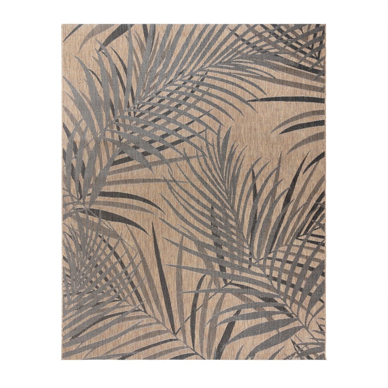 Gertmenian Paseo Paume Casual Palm Leaf Flatweave Indoor/ Outdoor Area Rug - 5'3" x 7' - Chestnut Brown