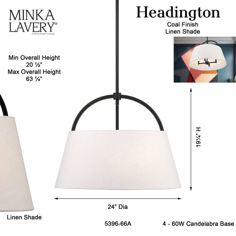 Minka Lavery 5396 Headington 4 Light 24" Wide Chandelier