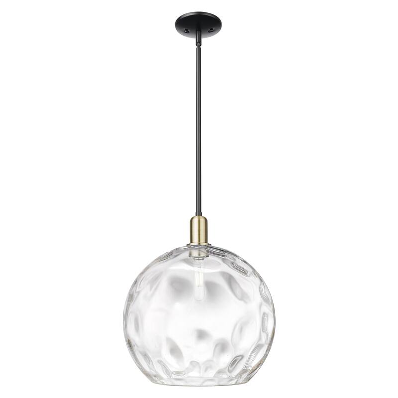 Innovations Lighting Endless Possibilities Arcadia - Athens Water Glass - 1 Light 13" Stem Hung Mini Pendant - Clear Water Glass/Black Antique Brass