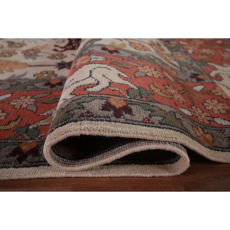 Animal Pictorial Ziegler Indian Large Area Rug Handmade Wool Carpet - 10'0"x 13'10"
