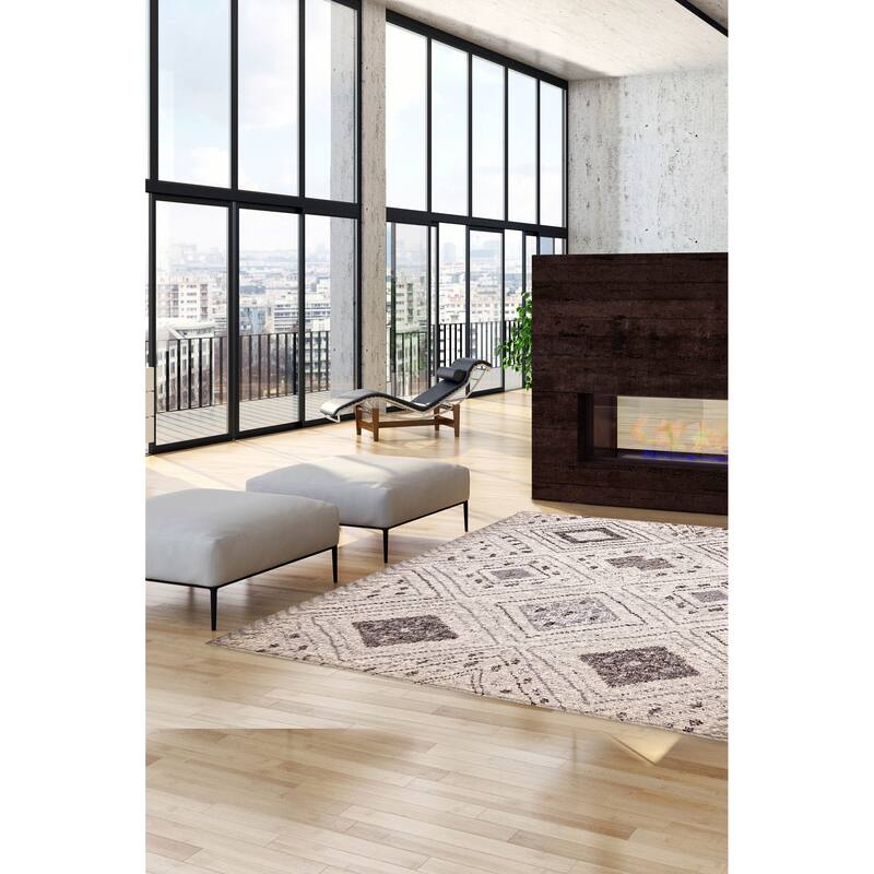 ECARPETGALLERY Hand-knotted Tangier Light Grey Wool Rug - 8'2 x 10'1