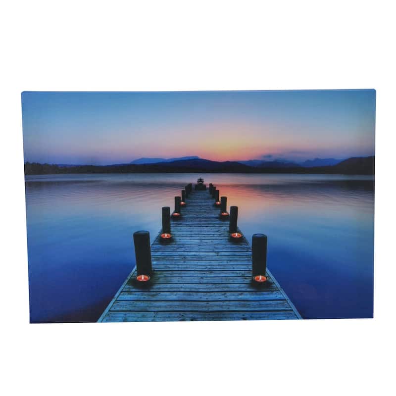 Dock/Candle Canvas with 8 Light-Up LED
