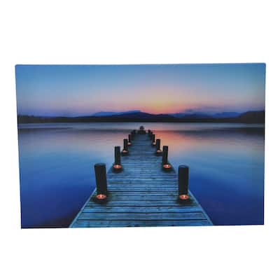 Dock/Candle Canvas with 8 Light-Up LED