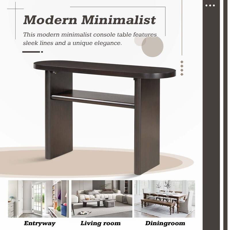 Elegant Minimalist Console Table with Shelf for Entryway