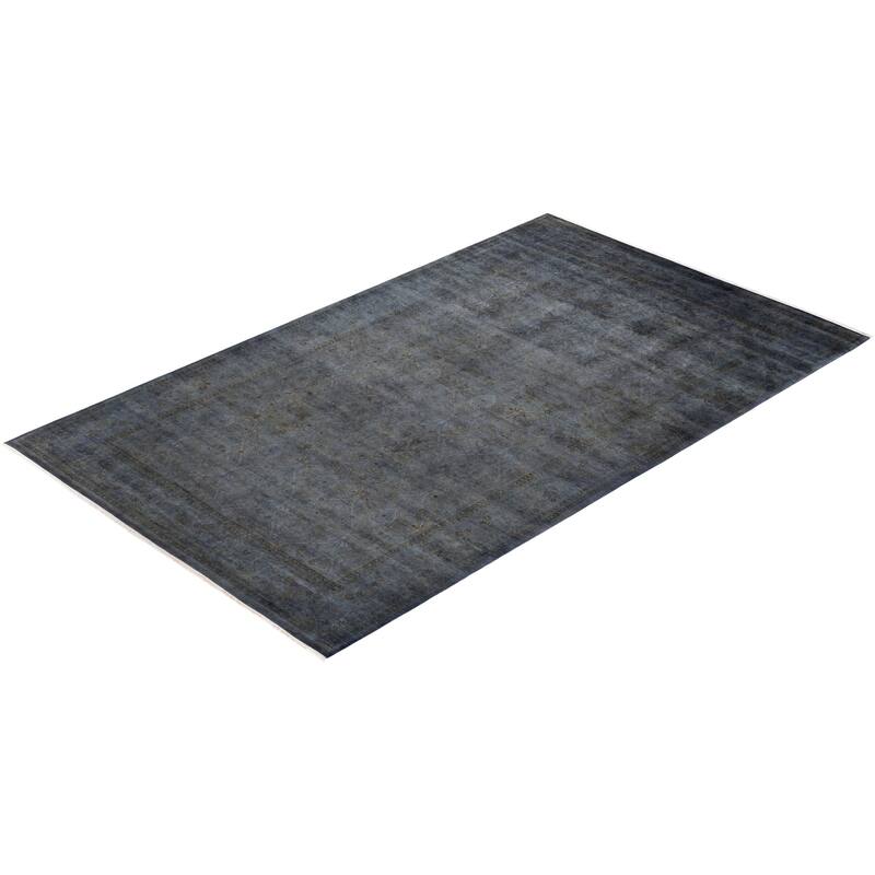 Overton Hand Knotted Wool Vintage Inspired Modern Contemporary Overdyed Gray Area Rug - 8' 3" x 13' 10"