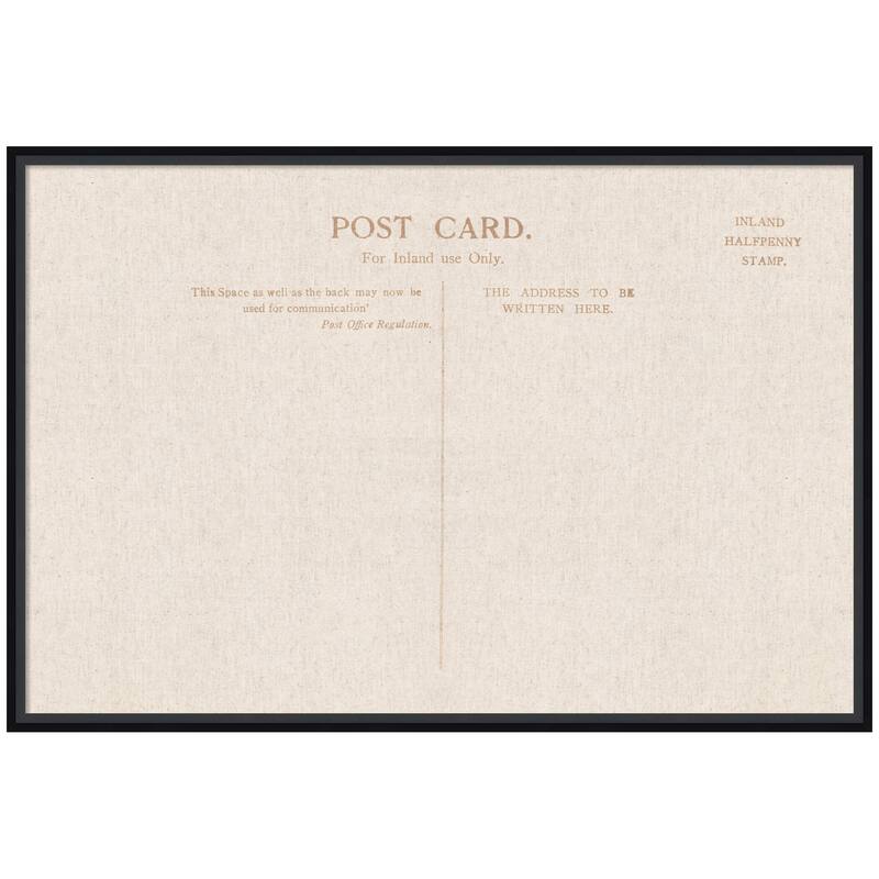 Kate and Laurel Framed Fabric Pinboard Linen Vintage Post Card Wall Organization - 37 x 25 - Black