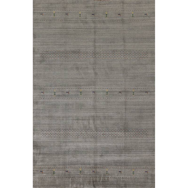 Tribal Gabbeh Oriental Area Rug Hand-Knotted Wool Carpet - 6'6"x 9'9"