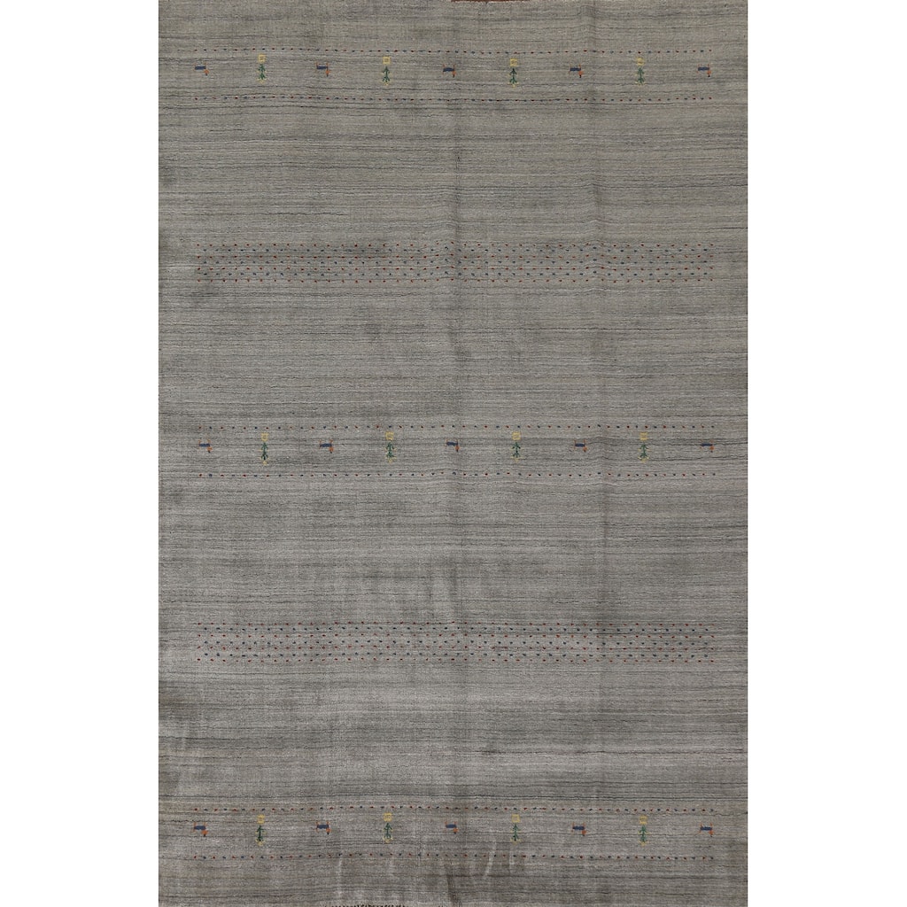 Tribal Gabbeh Oriental Area Rug Hand-Knotted Wool Carpet - 6'6"x 9'9"