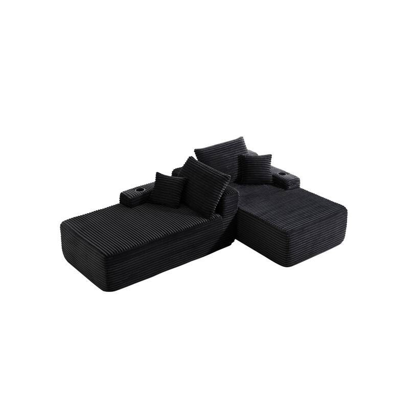 69" Cloud Sectional Couch, L-Shape Chaise with R-Shape Chaise with Deep Seat, and Comfortable 2 Seater Couch