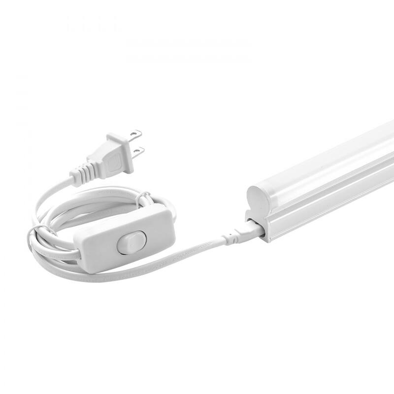 White PC 4ft LED Shop Light 2200LM Linkable with Flexible Mount - 46.4 x 0.8 x 1.3 inches