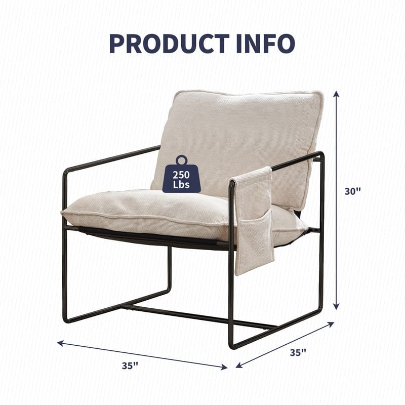 Mixoy Set of 2 Modern Metal Frame Sling Accent Chair