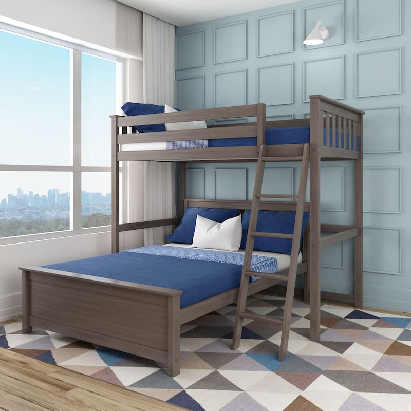 Max and Lily L Shaped Twin over Full Bunk Bed - Clay