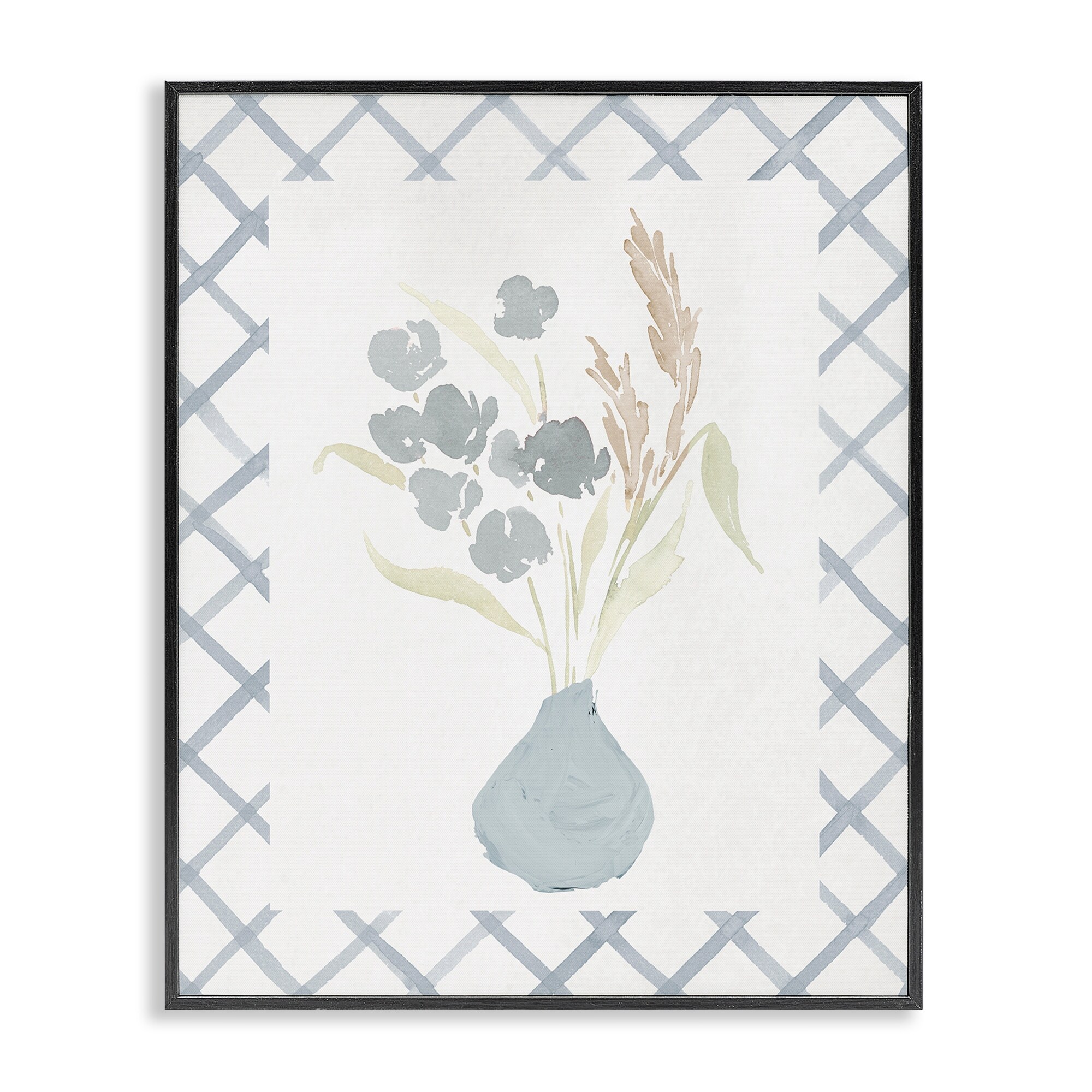 Stupell Muted Blue Anna Bouquet Framed Giclee Art Design By Lucille Price