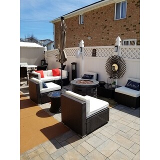 Shop Black Friday Deals On Outsunny 7 Piece Outdoor Patio Furniture Set With Modern Rattan Wicker Perfect For Garden Deck And Backyard On Sale Overstock 20508198