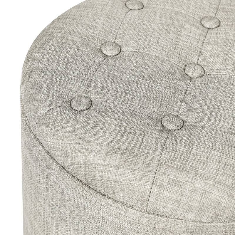 Adeco Round Footstool with Removable Lid Footrest Storage Ottomans